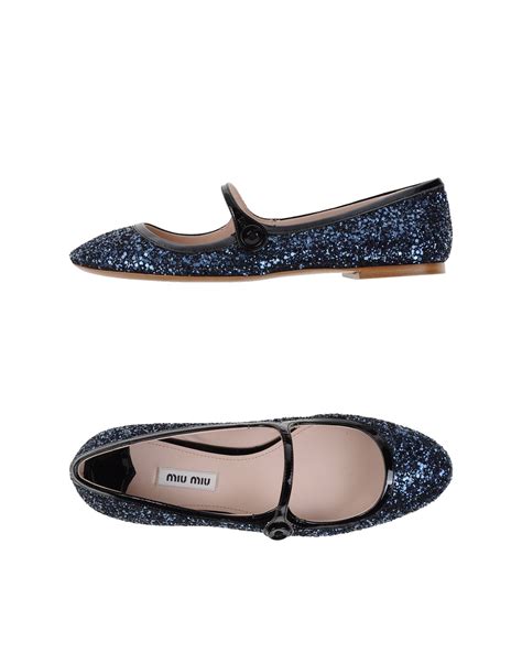 miu miu blue ballet flats